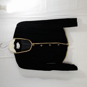 PROPHECY, Chic Black Velvet Blazer with Gold Accents
